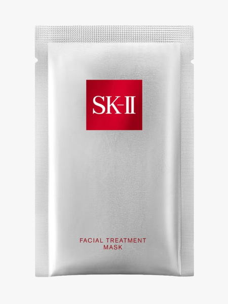 SK-II Brightening Facial Treatment Sheet Mask in branded component on a light gray background